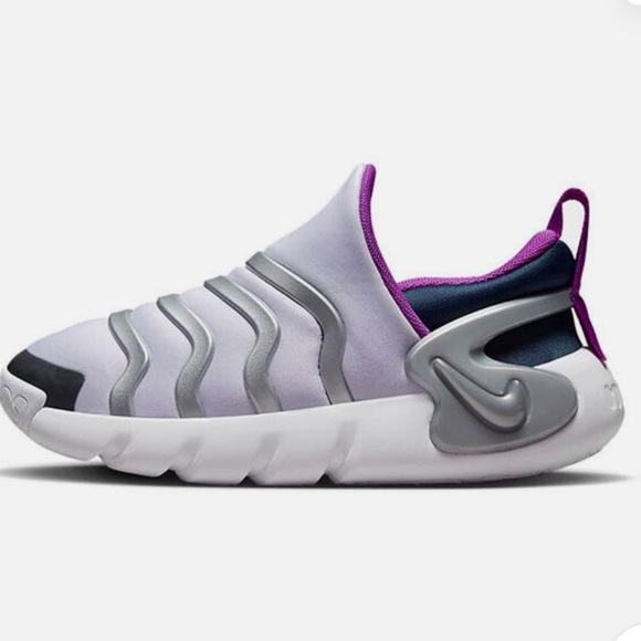 Nike toddler Dynamo Go Low Violet Frost Metallic Silver size 10 - Picture 1 of 10